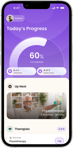 Patient app — daily plan screenshot